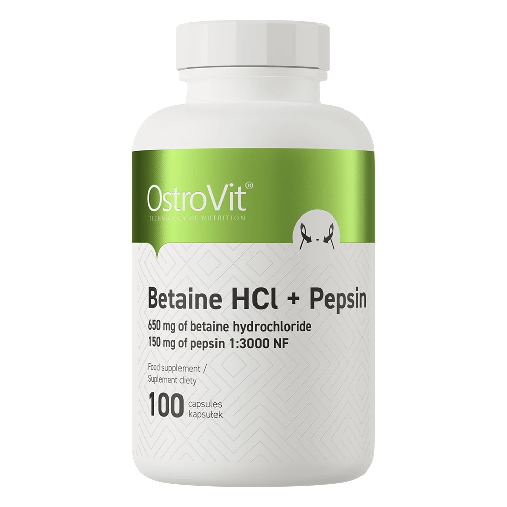 OstroVit - Betaina HCl + Pepsyna - 100 kapsułek